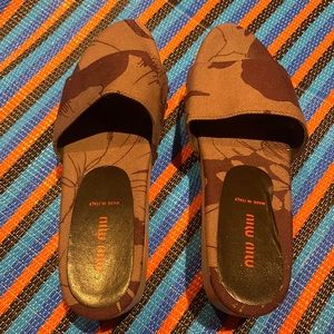 MIU MIU fabric platform stacked Sandals size 40